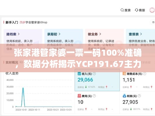 张家港管家婆一票一码100%准确，数据分析揭示YCP191.67主力版