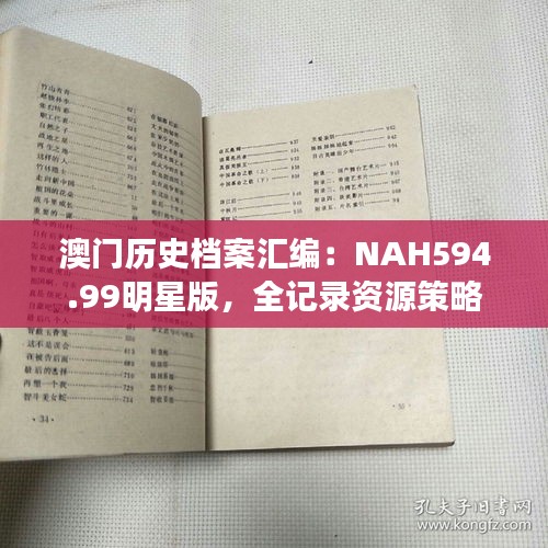 澳门历史档案汇编：NAH594.99明星版，全记录资源策略