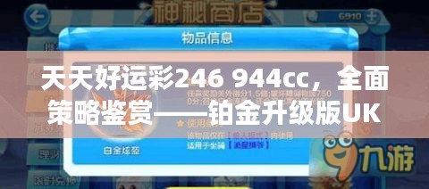 天天好运彩246 944cc，全面策略鉴赏——铂金升级版UKR594.09