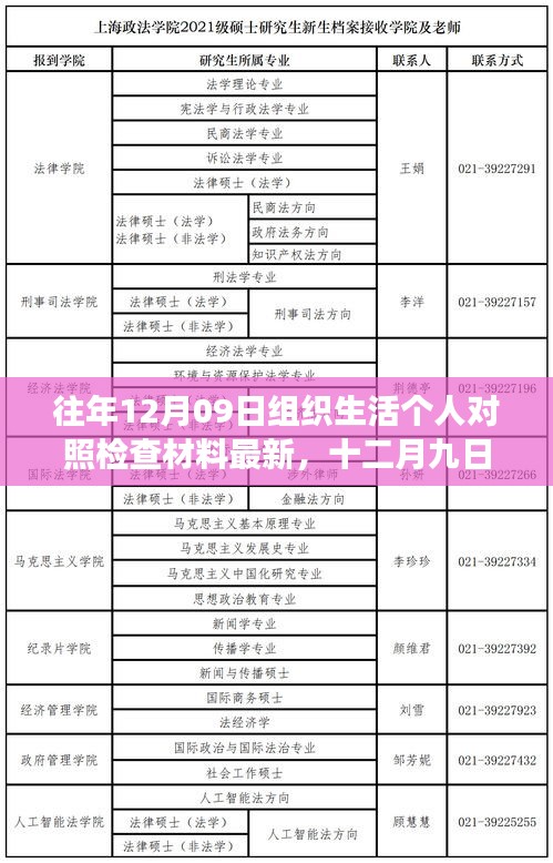 十二月九日组织生活个人对照检查材料的最新演变与反思