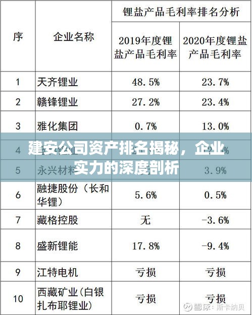 建安公司资产排名揭秘，企业实力的深度剖析